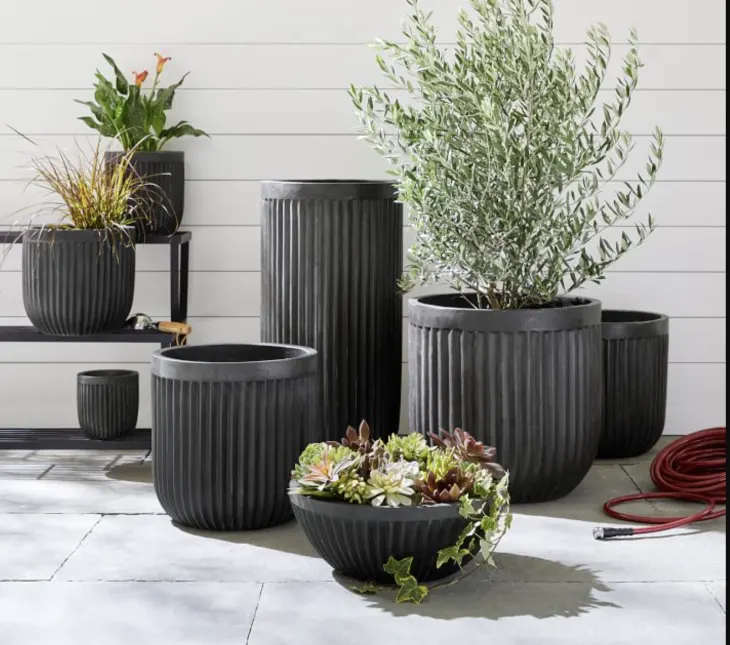 Concrete Fluted Planters