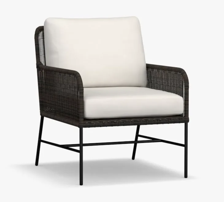 Tulum All-Weather Black Wicker Patio Lounge Chair